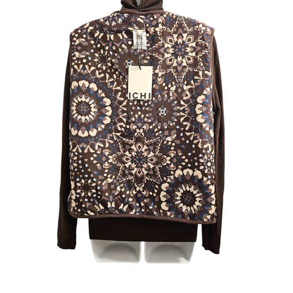 Ichi IHGOZIMA Coffee Bean, Reversible Sherpa Gilet Waistcoat, Size 36 (Med) - Picture 7 of 10